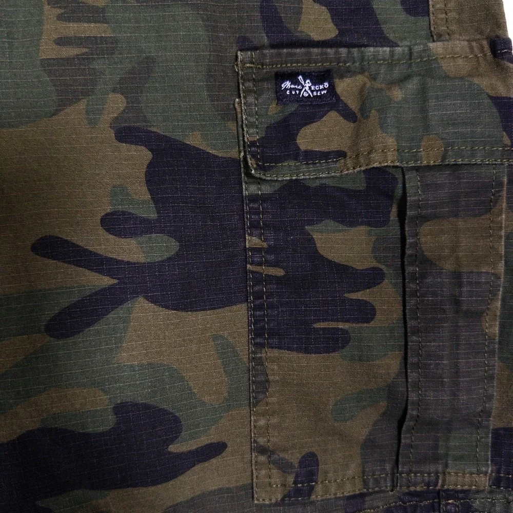 Marc Ecko Cargo Shorts 38 Mens Ripstop Camo Green